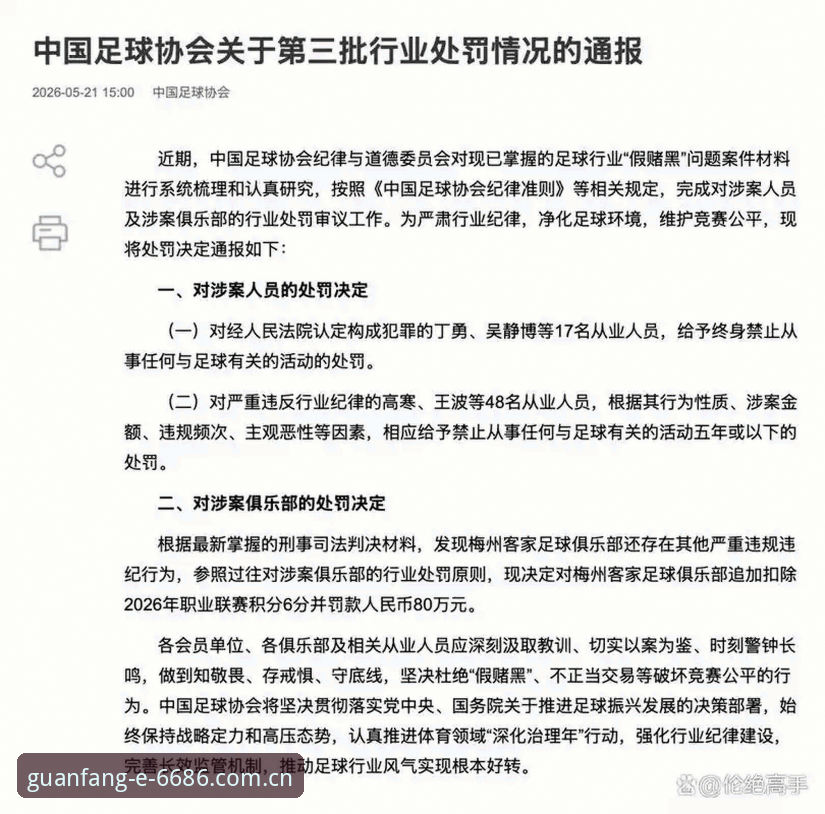 中国足协第三批禁足名单全面评测：68人被罚下的行业生态深度解析